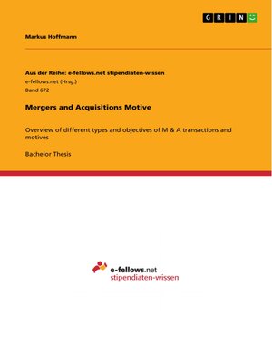 cover image of Mergers and Acquisitions Motive